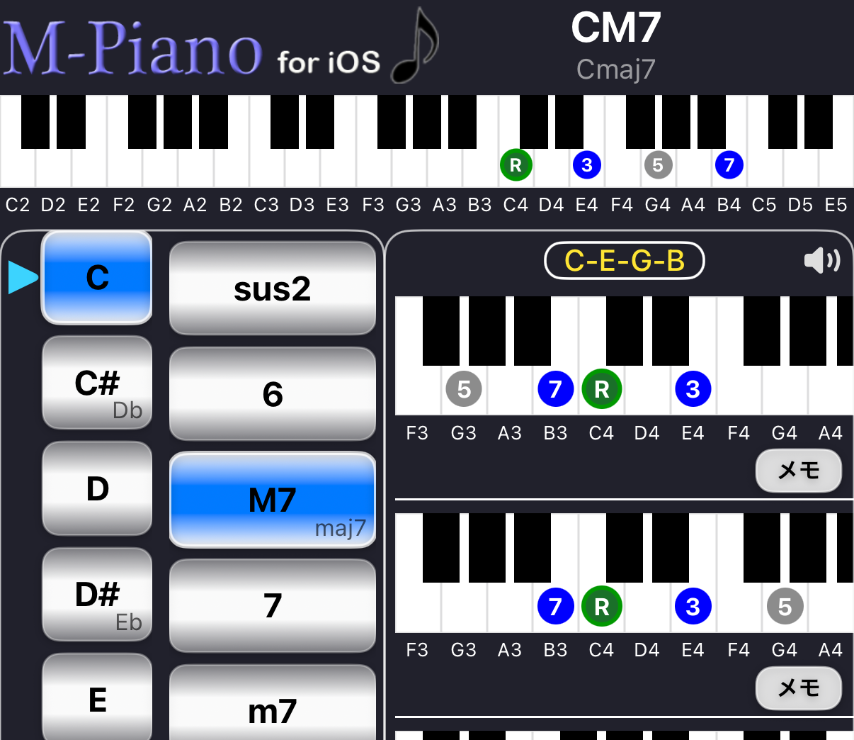 M-Piano Forward画面