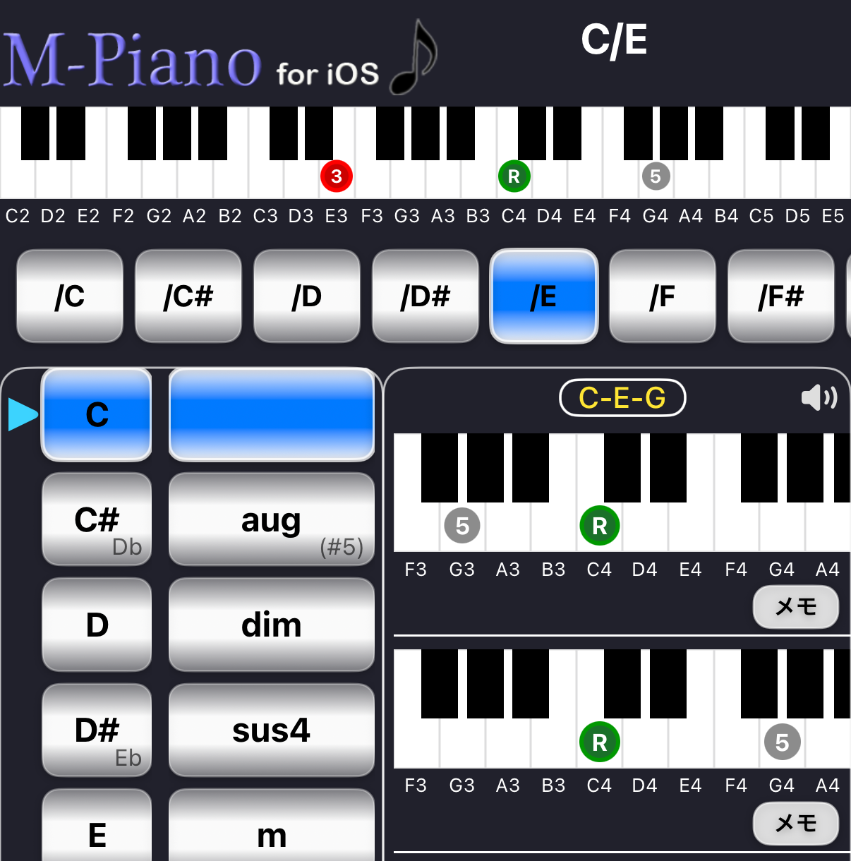 M-Piano Forward画面
